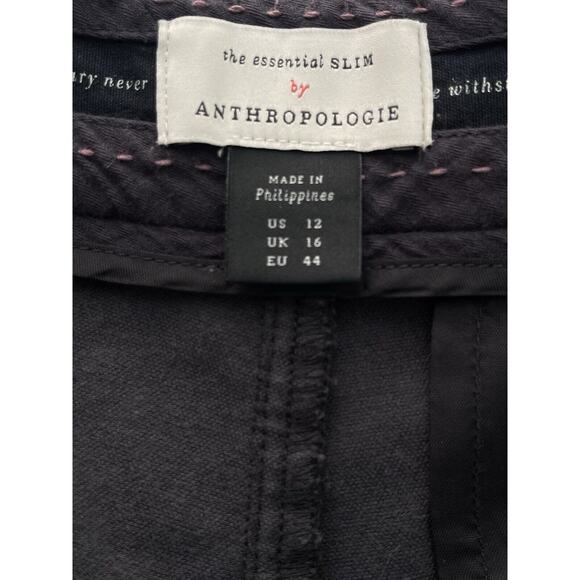 NWT Anthropologie The Essential Velvet Slim Trousers Black size 12 $120 - Picture 13 of 14